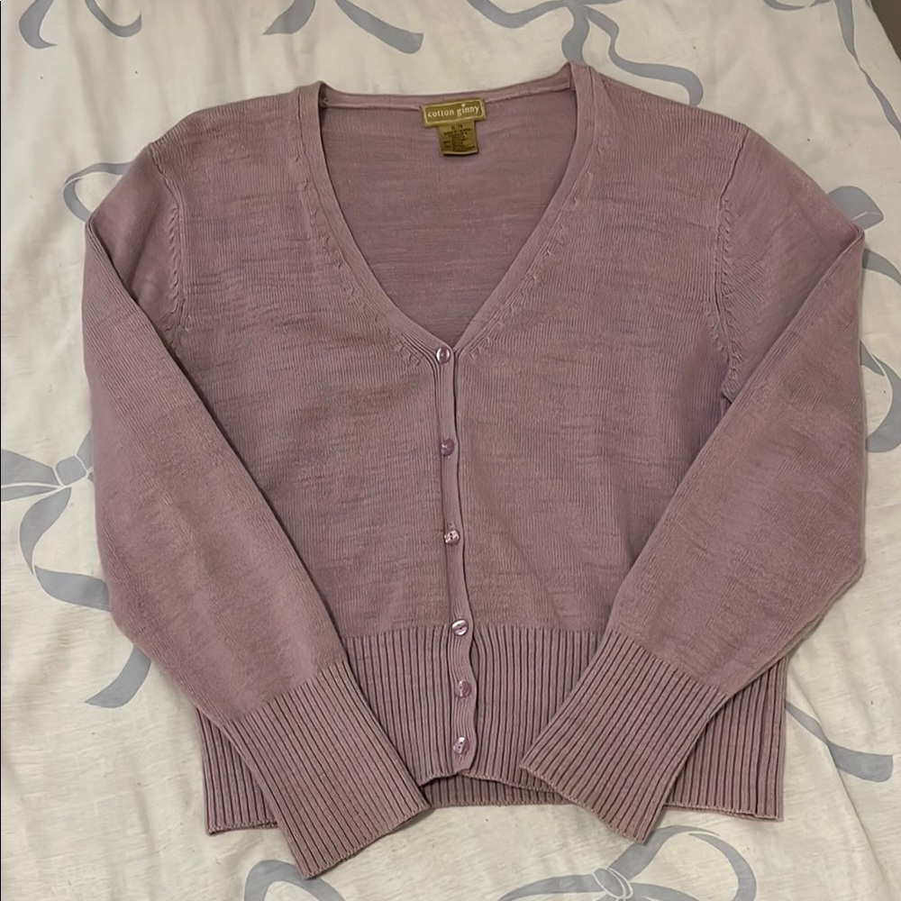 Purple Cotton Ginny Cardigan
